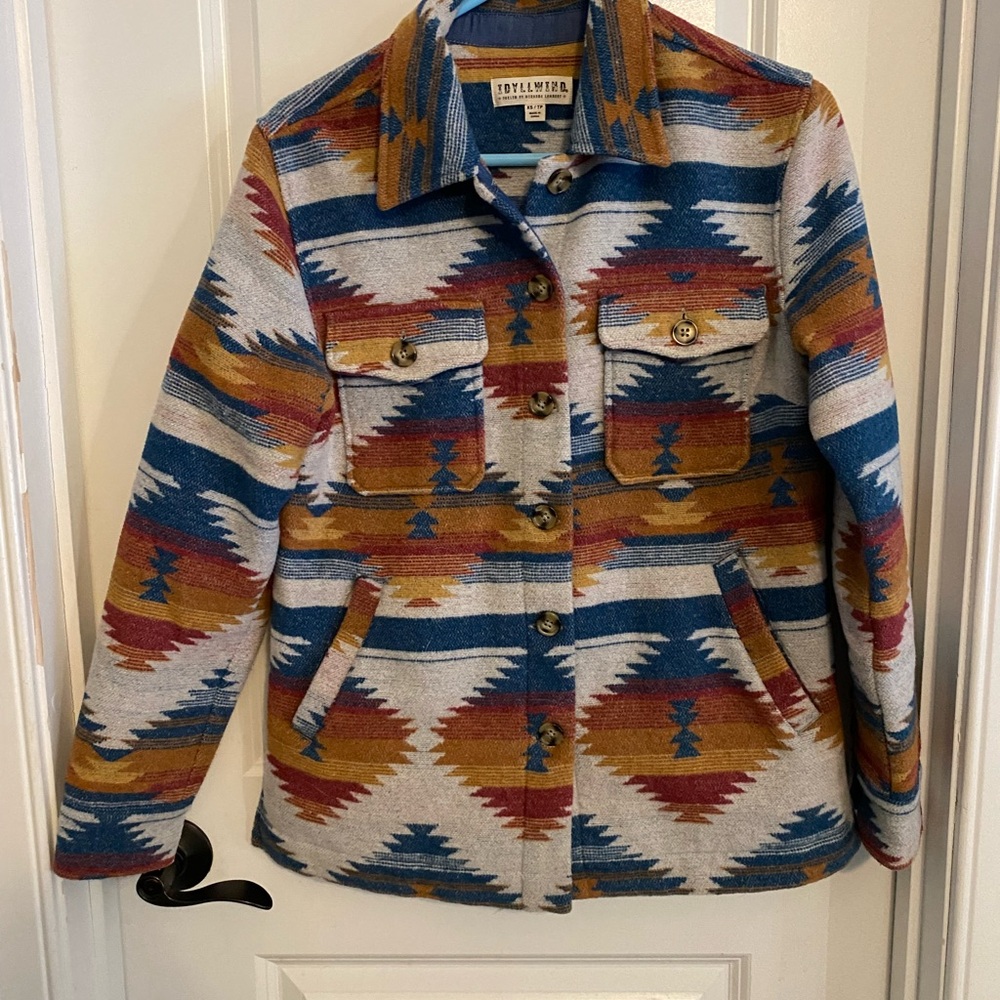 Idyllwind Multicolor Aztec Wool Blend Shacket/Jacket - Picture 2 of 8